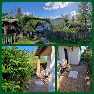 terrasse, parkplatz, ferienhaus, hunde erlaubt, hundewillkommen, leitenteiche, wasser, wald, wandern, tinyhousethueringen, thueringen, urlaubmithund, wandernthueringen, kleineruheoase, nachhaltigerurlaub, minimalismus, natururlaub, tanna