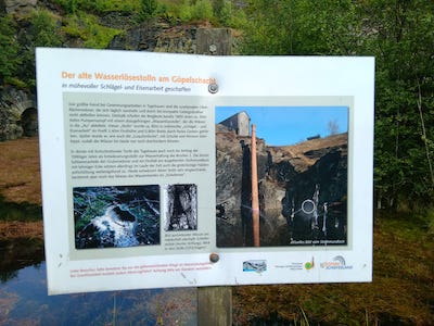 infoschild schieferpark lehesten, schieferpark lehesten, ausflugstipp vom tiny house im wald in tanna
