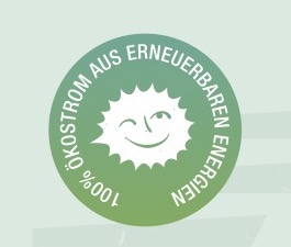 logo ews oekostrom, tiny house im wald, nachhaltigkeit, erneuerbare energien, klimaschutz, umweltfreundlich, oekostromtarif, ews schoenau, buergerenergie, urlaub, ferienhaus, tanna, thueringer vogtland, gruener strom, sonnencent, waldurlaub