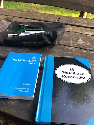 Gipfelbuch am Rosenbühl