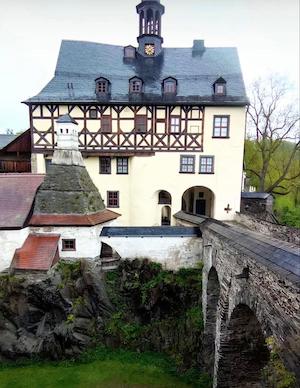 Wandern mit Hund am Schloss Burgk Saale-Orla-Kreis Thüringen, schloss burgk