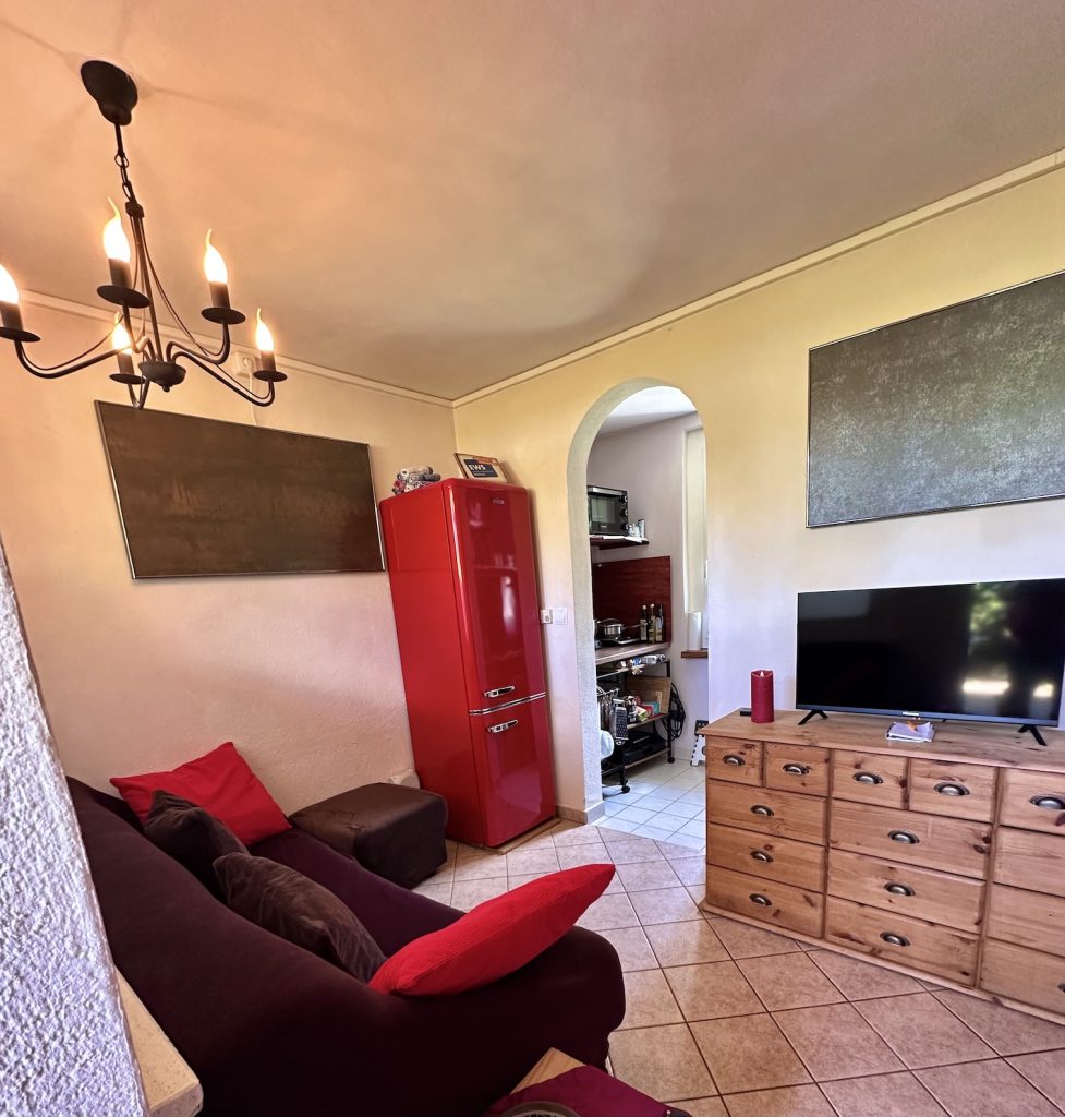 wohnzimmer, wohnbereich, sofa, tv, anrichte, infrarotheizungen, kühl-gefrierkombination